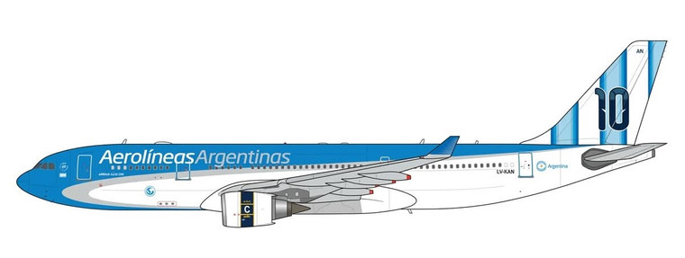 JC Wings Aerolíneas Argentinas Airbus A330-200 "Argentina National Football Team" Reg: LV-KAN SA4132 1:400 With Antenna