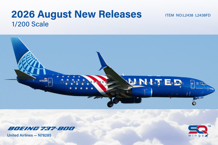 SQ Wings United Airlines Boeing 737-800 Reg: N78285 "America250/"Flaps Down"" (Flaps Down) L2438FD 1:200