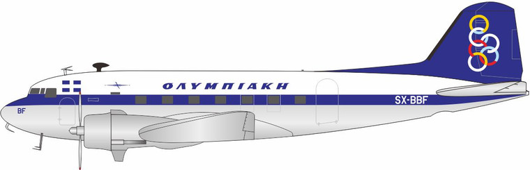 InFlight200 Olympic Douglas DC-3 Reg: C-53 with stand, LIMITED IFDC3OA0726 1:200 with stand