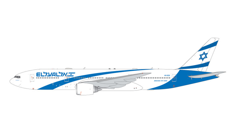 GeminiJets El Al Israel Airlines Boeing 777-200ER 4X-ECE (new livery) GJELY2425 1:400