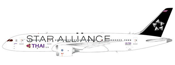JC Wings Thai Airways International Boeing 787-8 "Star Alliance" Reg: HS-TQO (Flaps Down) LH4459A 1:400 With Antenna