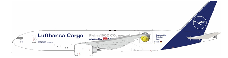 JFox Lufthansa Cargo Boeing 777F 'Sustainable Aviation Fuel' D-ALFG JF-777-2-004 Scale 1:200