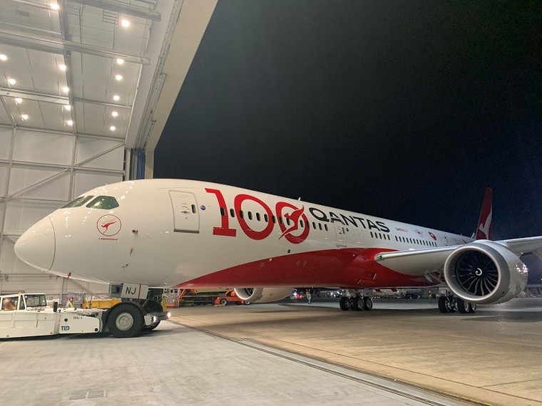 Inflight200 Qantas Boeing 787-9 Dreamliner VH-ZNJ (100 year anniversary) IF789QFA100 1:200