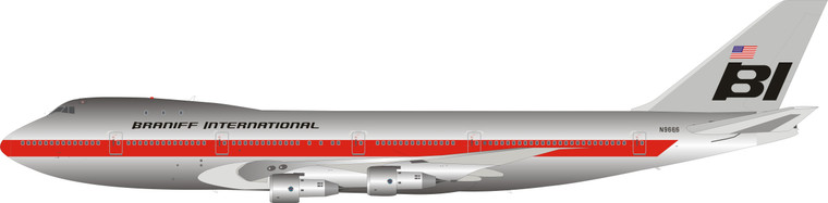 Inflight200 Braniff International Airways Boeing 747-100 N9666 Polished IF741BN1218P 1:200