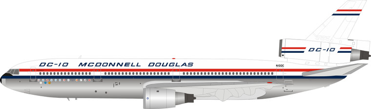 Inflight200 MCDONNELL DOUGLAS DC-10 with stand and 50th anniversary coin polished  N10DC IF-DC10-50  1:200