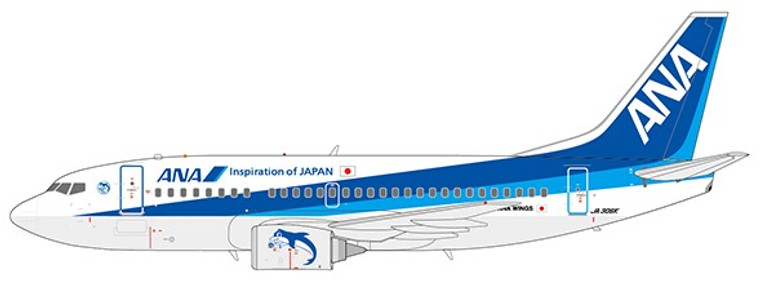 JC Wings ANA WINGS B737-500 “Farewell” JA307K w/Stand EW2735006 1:200