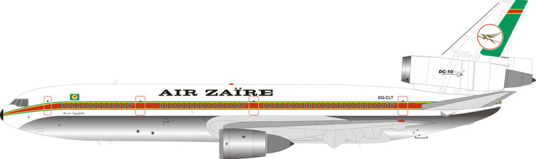 Inflight200 Air Zaire McDonnell Douglas DC-10-30 9Q-CLT POLISHED IFDC10QC0919P 1:200