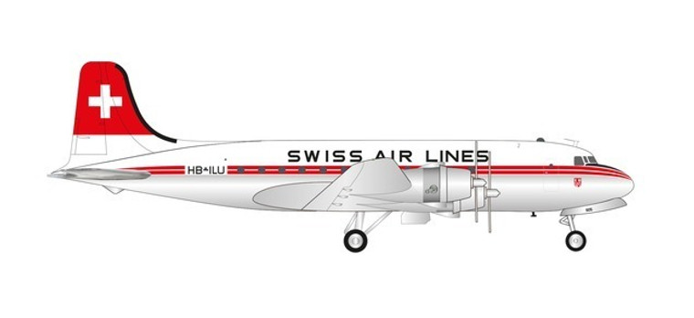 HERPA SWISS DC-4 REG#HB-ILU HE571357 1:200