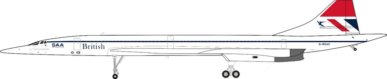 Inflight200 British Airways Concorde G-BOAC with stand and collector coin ARDBA25 1:200