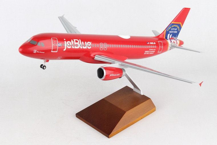 SKYMARKS JETBLUE A320 FDNY W/WOOD STAND & GEAR SKR8360 1:100