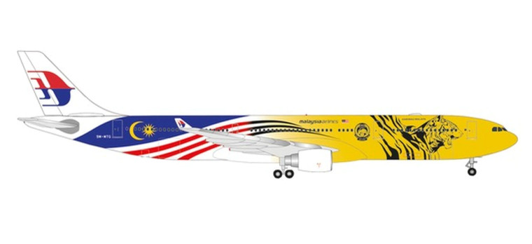 HERPA MALAYSIA A330-300 HARIMAU MALAYA HE535359 1:500