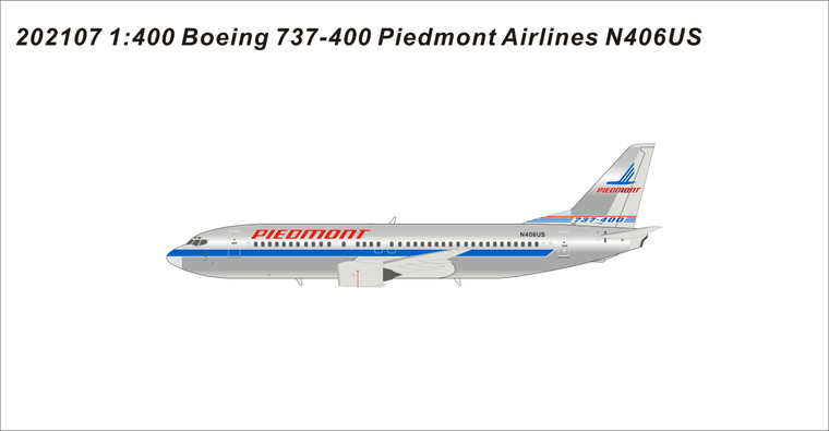 Panda Models Piedmont Airlines B737-400 N406US 202107 1:400