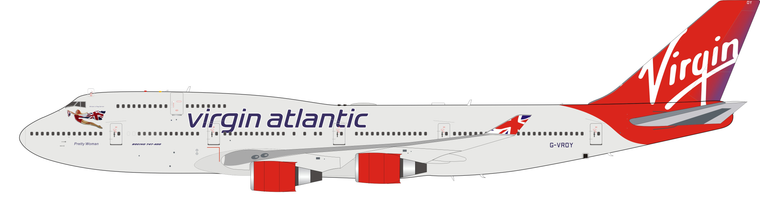 B-Models/Inflight200 Virgin Atlantic Airways Boeing 747-400 G-VROY With Stand B-VR-744-OY 1:200