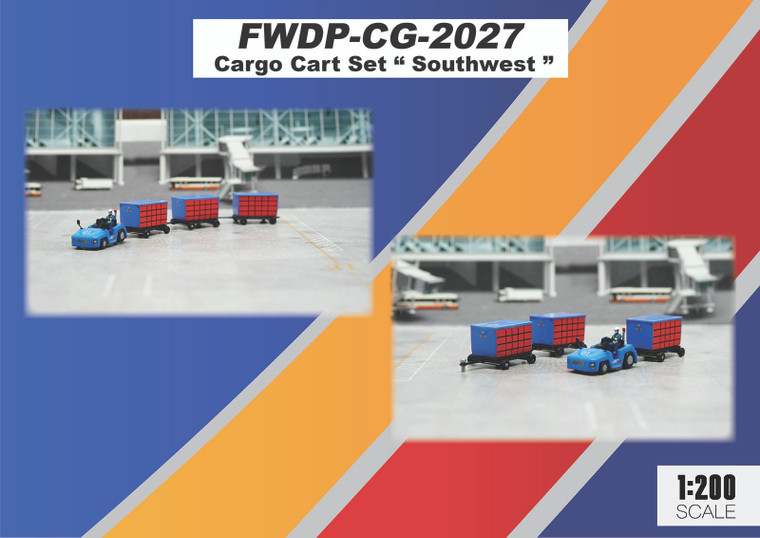 Fantasy Wings Cargo Cart Set - Southwest FWDP-CG-2027 1:200