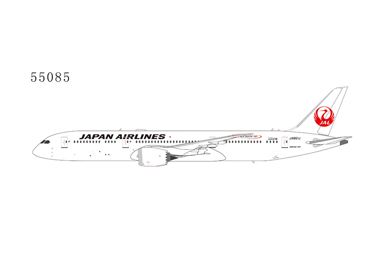 NG Model Japan Airlines (JAL) with "JAL SKY SUITE 787" title 787-9 Dreamliner JA861J 55085 1:400