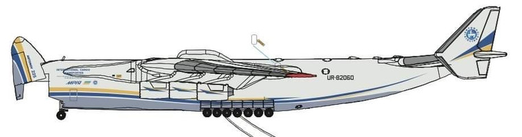 Albatross Models Antonov AN-225 Yellow and Blue Interactive Model UR-82060 ALB4AN225D 1:400