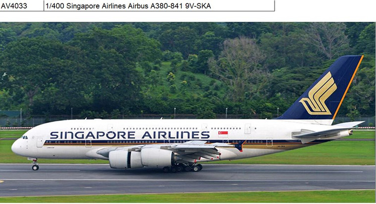 Aviation400 Singapore Airlines Airbus A380-841 9V-SKA detachable gear AV4033 1:400