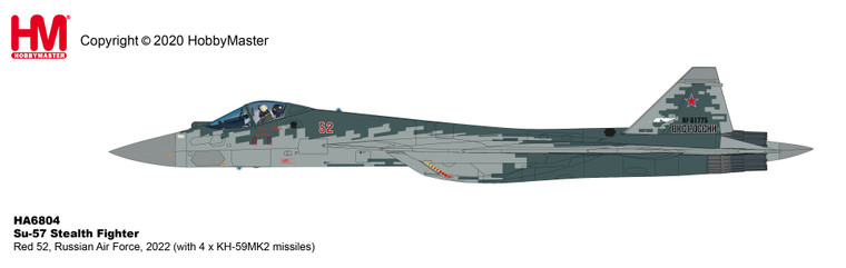 Hobby Master Su-57 Stealth Fighter HA6804W Russian Air Force, 2022 (with 4 x KH-59MK2 missiles) 1:72