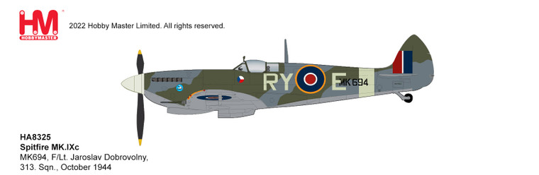 Hobby Master Spitfire Mk.Ixc HA8325W F/Lt. Jaroslav Dobrovolny, 313 Sqn., Oct 1944 1:48