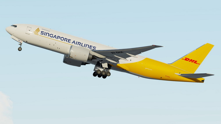 Phoenix Model Singapore Airlines Cargo (DHL) B777F 9V-DHA PH4SIA2318 1:400