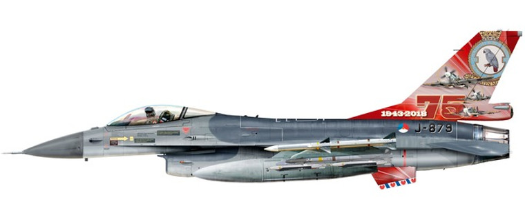 HERPA ROYAL NETHERLANDS AF F-16A 1/72 322 SQN 75TH (**)