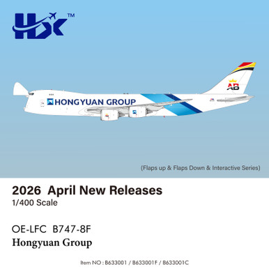 Hongyuan Group Boeing 747-8F 模型　1/400 HX Models Hongyuan Group Boeing 747-8F Reg: OE-LFC B633001 Scale 1:400