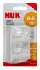 NUK® Classic Silicone Narrow Teat Large Hole (Size 1) 0-6mths