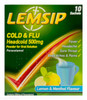 LEMSIP Cold and Flu Lemon and Menthol Flavour Sachets - 10