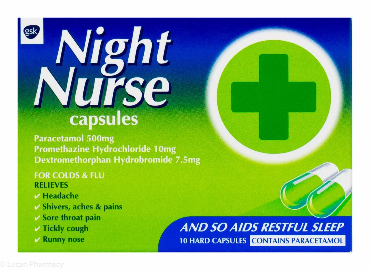 Night Nurse Capsules – 10 Hard Capsules #P - Lucan Village Pharmacy