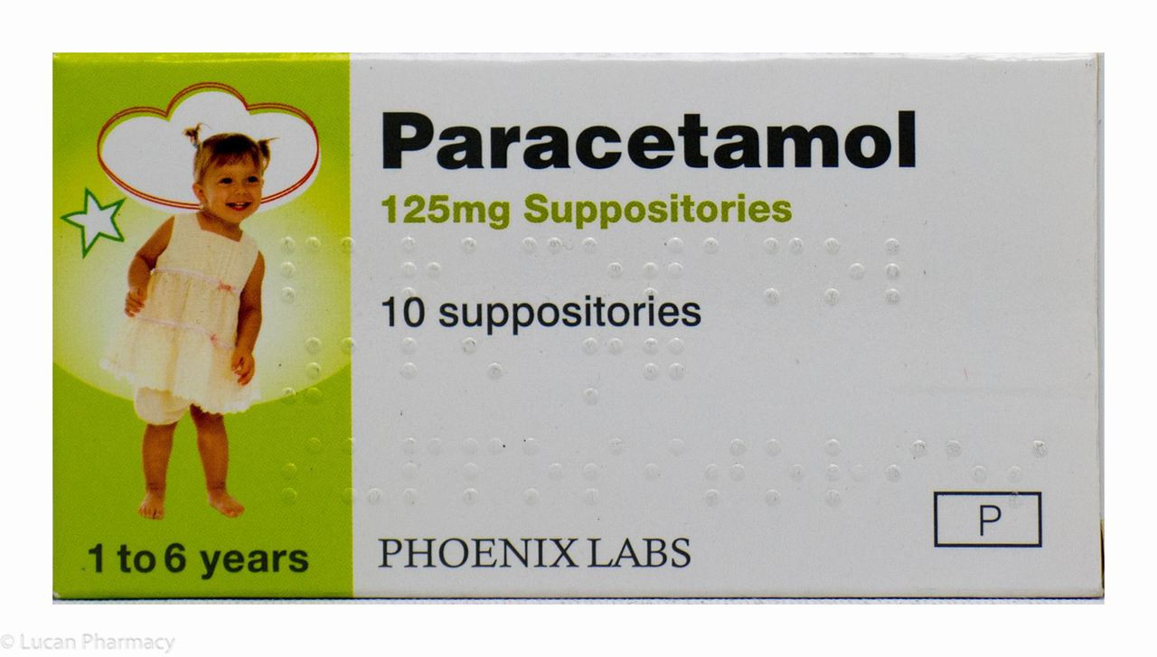 Phoenix Labs 125mg Paracetamol Suppositories 10 Suppositories P