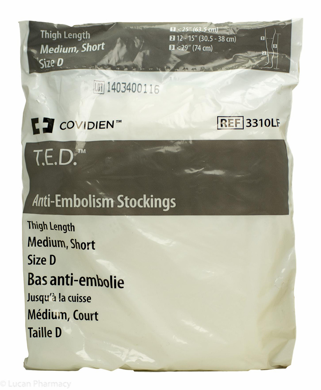 T.E.D.® AntiEmbolism Stockings TED Thigh Length Medium Short (Size D