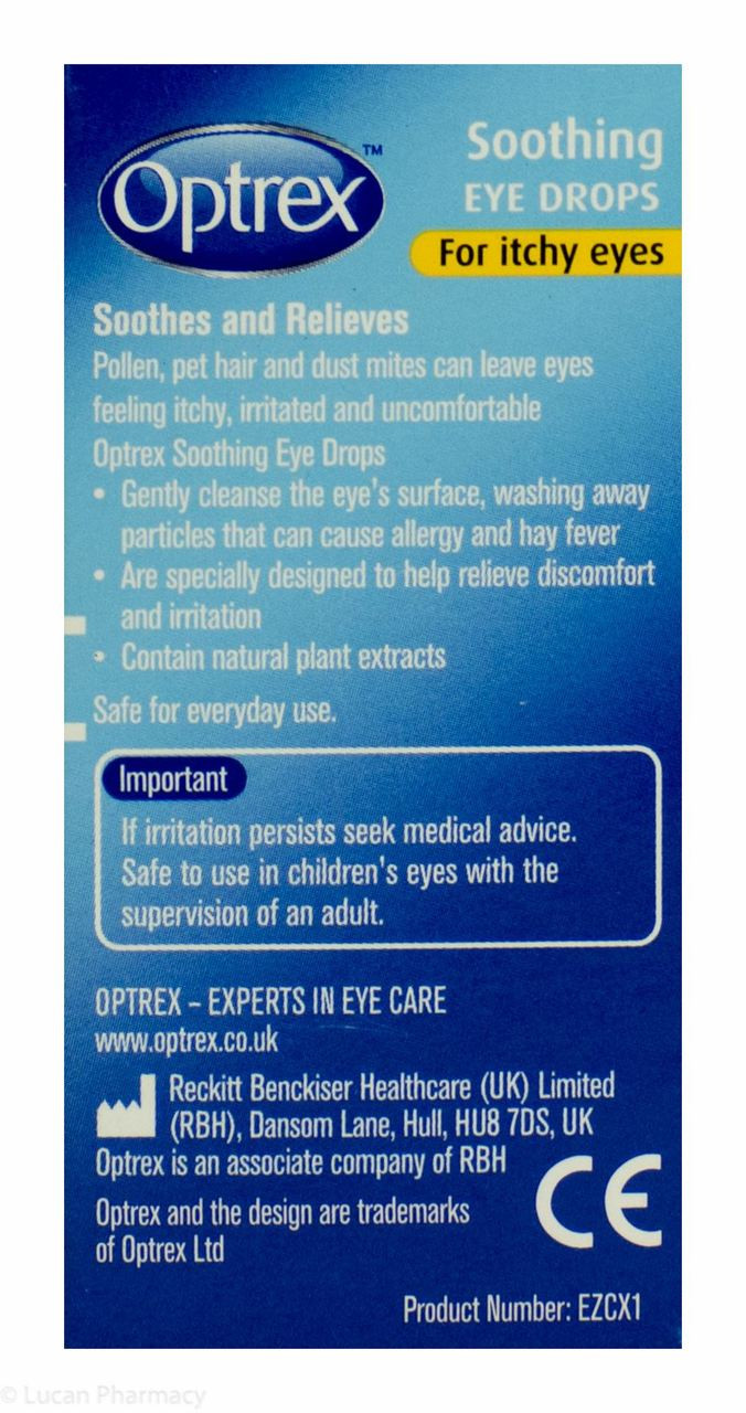 Optrex Soothing Eye Drops for Itchy Eyes 10ml Lucan Village Pharmacy Optrex Soothing Eye Drops for Itchy Eyes 10ml Lucan Village Pharmacy