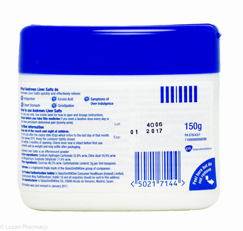 Andrews Liver Salts Effervescent Powder 150g P Lucan Village Pharmacy