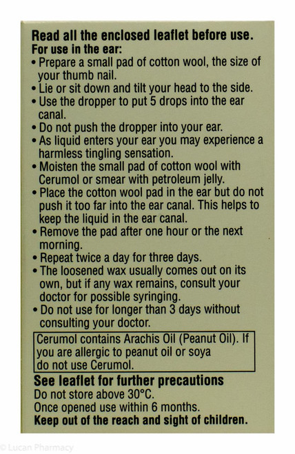 Cerumol® Ear Drops Solution With Dropper 11ml Lucan Village