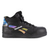 REEBOK BB4500 WORK WOMEN'S HIGH TOP SNEAKER BLACK/HOLOGRAPHIC BOOTS RB494 