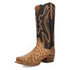 DAN POST GRIT FULL QUILL OSTRICH TAN/DARK BROWN MEN'S COWBOY BOOTS DP7121 