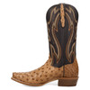 DAN POST GRIT FULL QUILL OSTRICH TAN/DARK BROWN MEN'S COWBOY BOOTS DP7121 