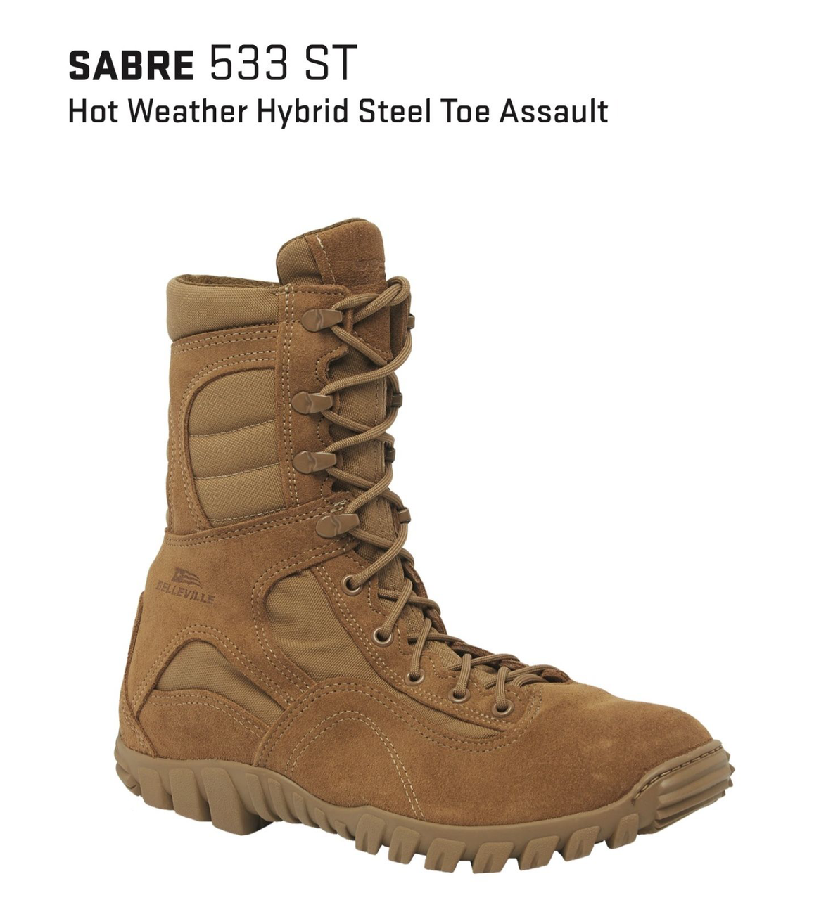 BELLEVILLE 533 ST SABRE HOT WEATHER STEEL-TOE ASSAULT BOOTS