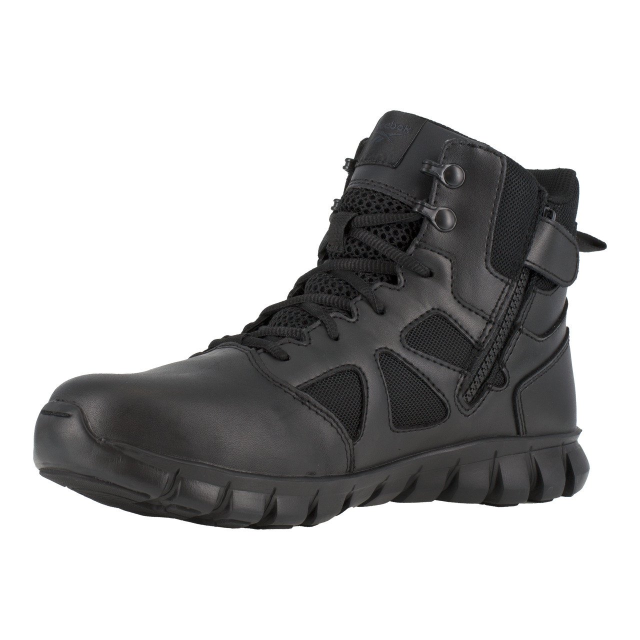 REEBOK SUBLITE CUSHION TACTICAL WOMEN'S 6" SIDE ZIPPER BLACK BOOTS RB086