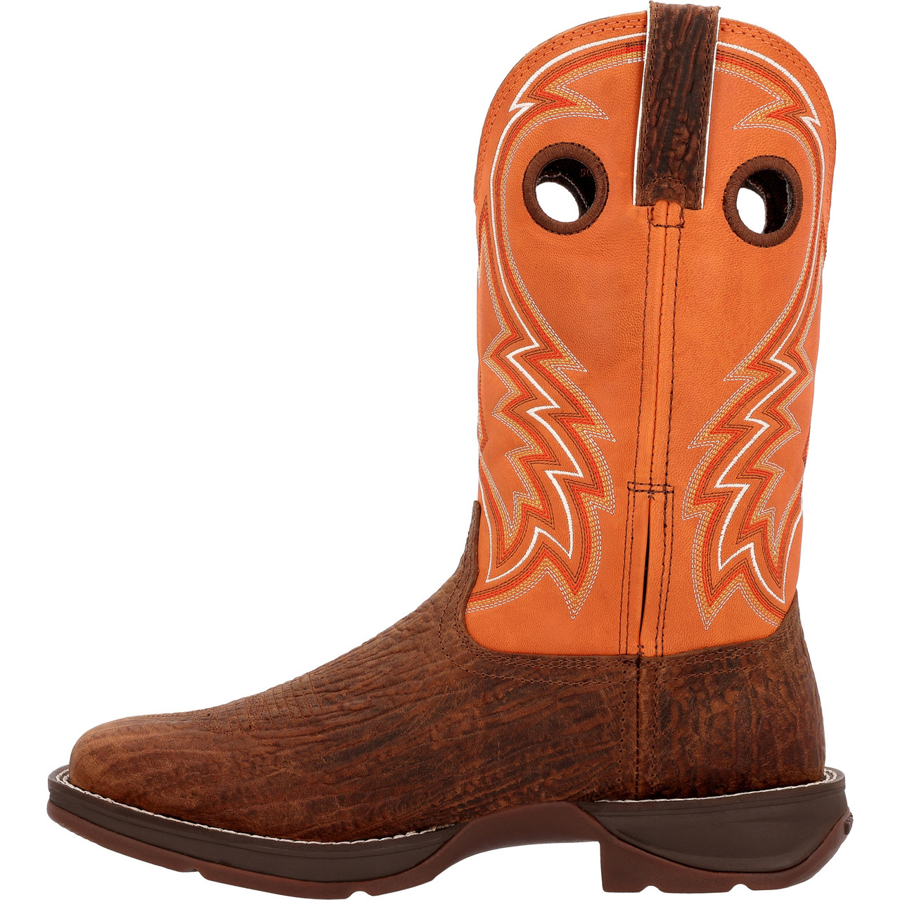 REBEL™ BY DURANGO® CEDAR BARK AND MONARCH ORANGE WESTERN BOOTS DDB0392