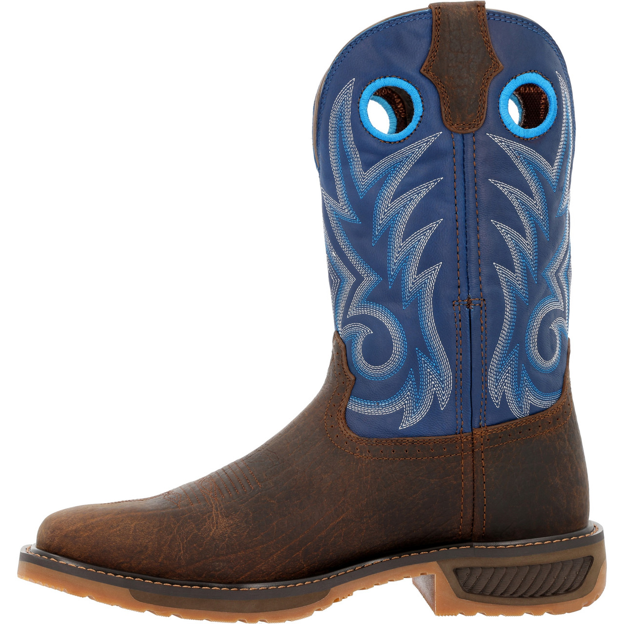 DURANGO® WORKHORSE™ WORN SADDLE AND DENIM BLUE WESTERN BOOTS DDB0400