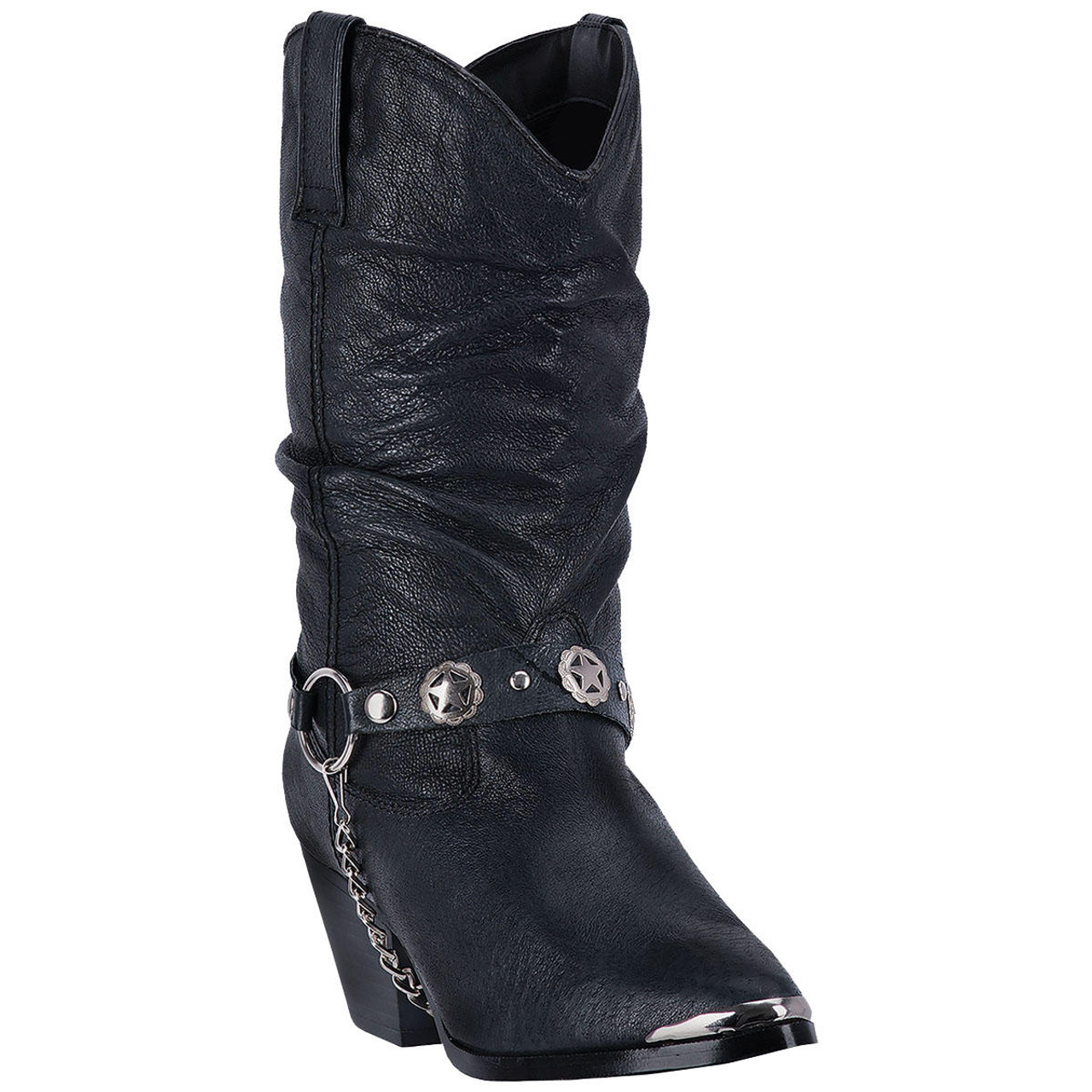 DINGO OLIVIA 10" BLACK LEATHER WOMEN'S WESTERN BOOTS DI 522