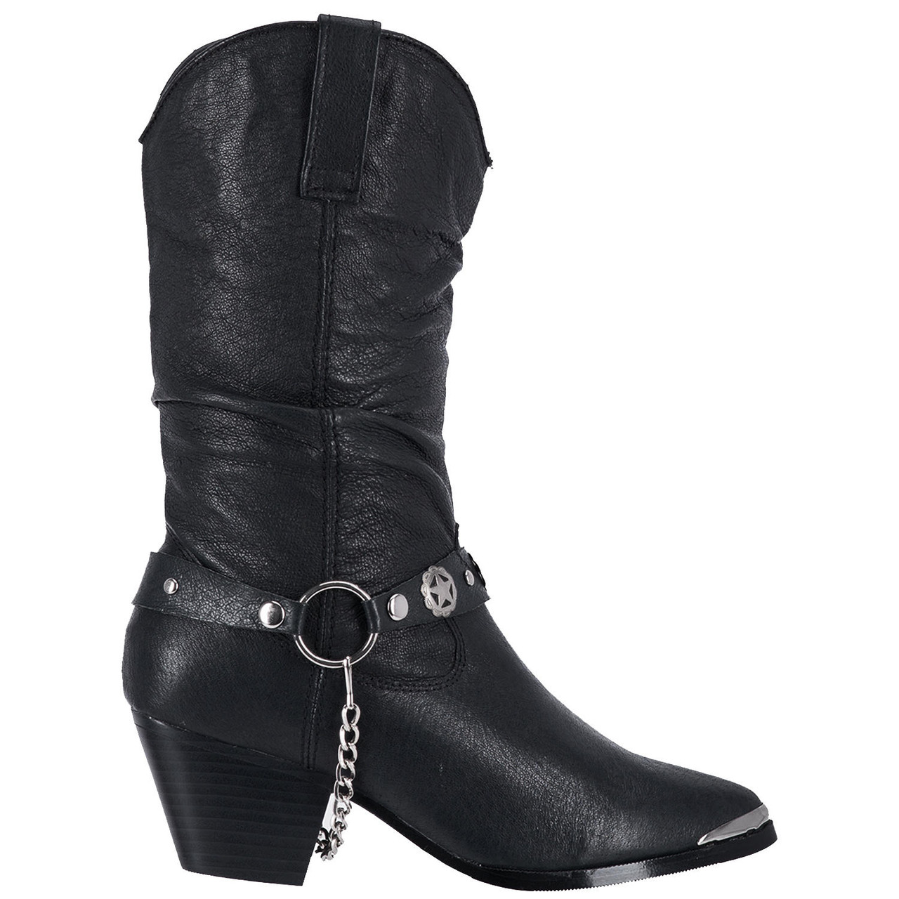 DINGO OLIVIA 10" BLACK LEATHER WOMEN'S WESTERN BOOTS DI 522