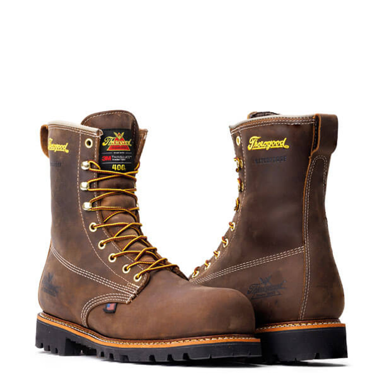 THOROGOOD AMERICAN LEGACY WATERPROOF 400G INSULATED 8” CRAZYHORSE NANO SAFETY TOE BOOTS 804-4520