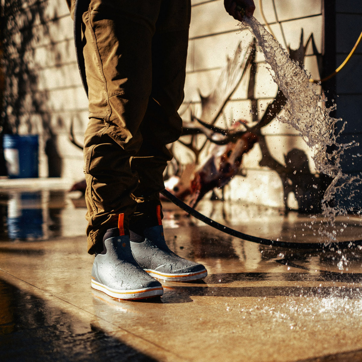 LACROSSE ALPHA DECK BOOT MEN'S GRAY/ORANGE OUTDOOR BOOTS 621200