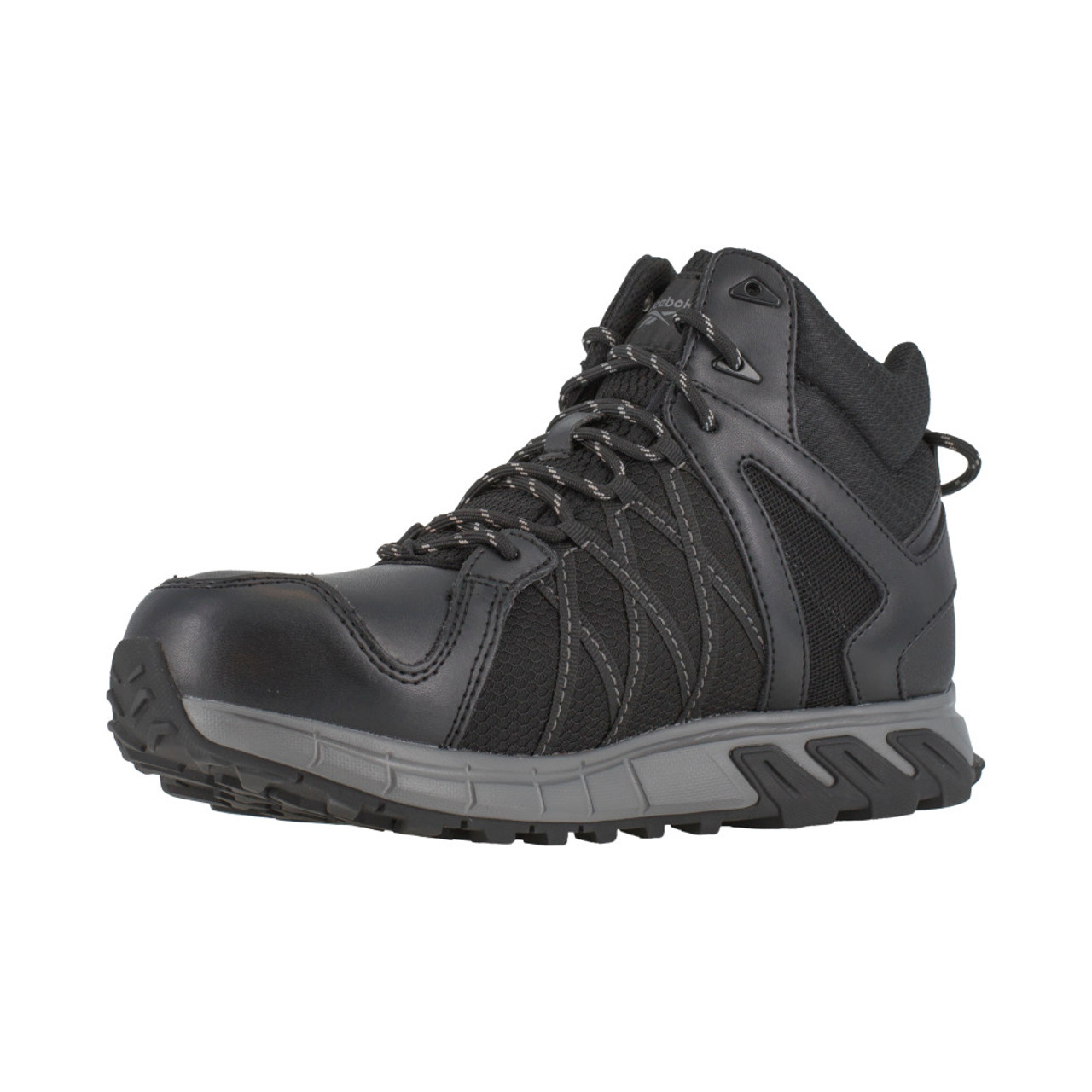 REEBOK TRAILGRIP WORK MEN'S ATHLETIC WATERPROOF HIKER BLACK/GREY BOOTS RB3401