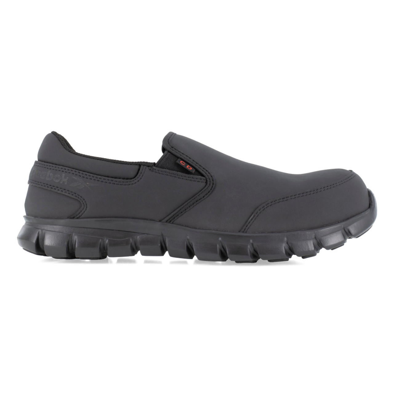 REEBOK SUBLITE CUSHION WORK MEN'S ATHLETIC SLIP-ON BLACK BOOTS RB4044