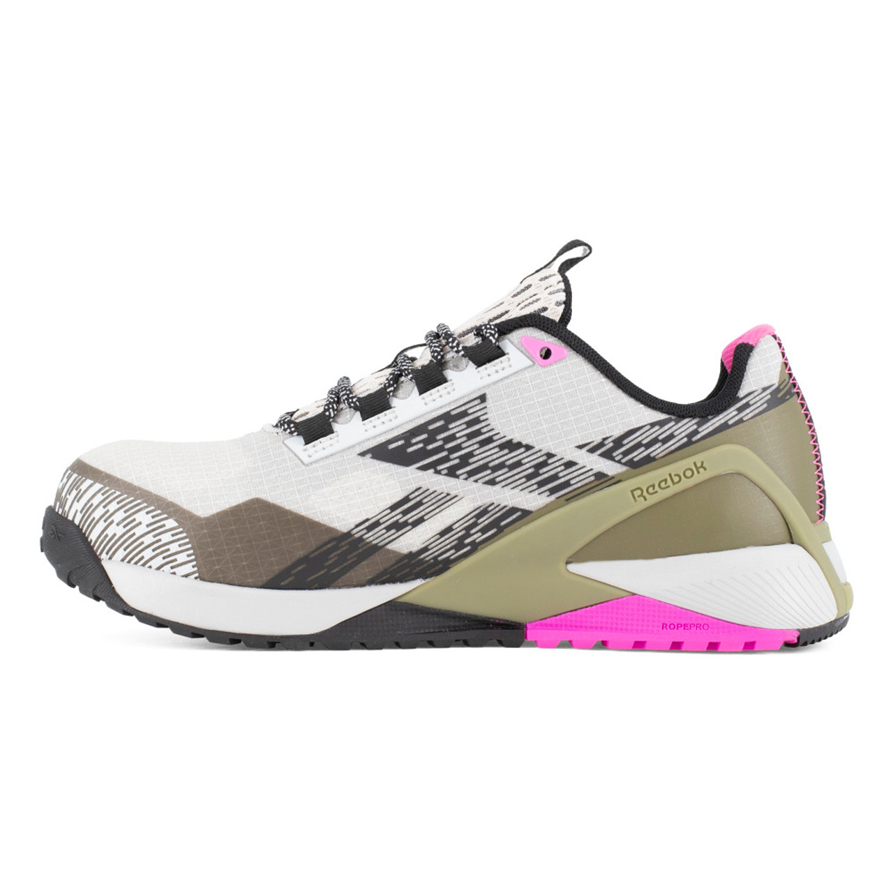 REEBOK NANO X1 ADVENTURE WORK WOMEN'S ATHLETIC SHOE SILVER/ARMY GREEN/PINK BOOTS RB383