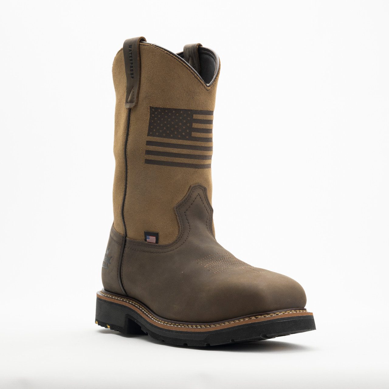 THOROGOOD WESTERN WORK WATERPROOF CRAZY HORSE/TAN 11″ SAFETY TOE BOOTS 804-4338