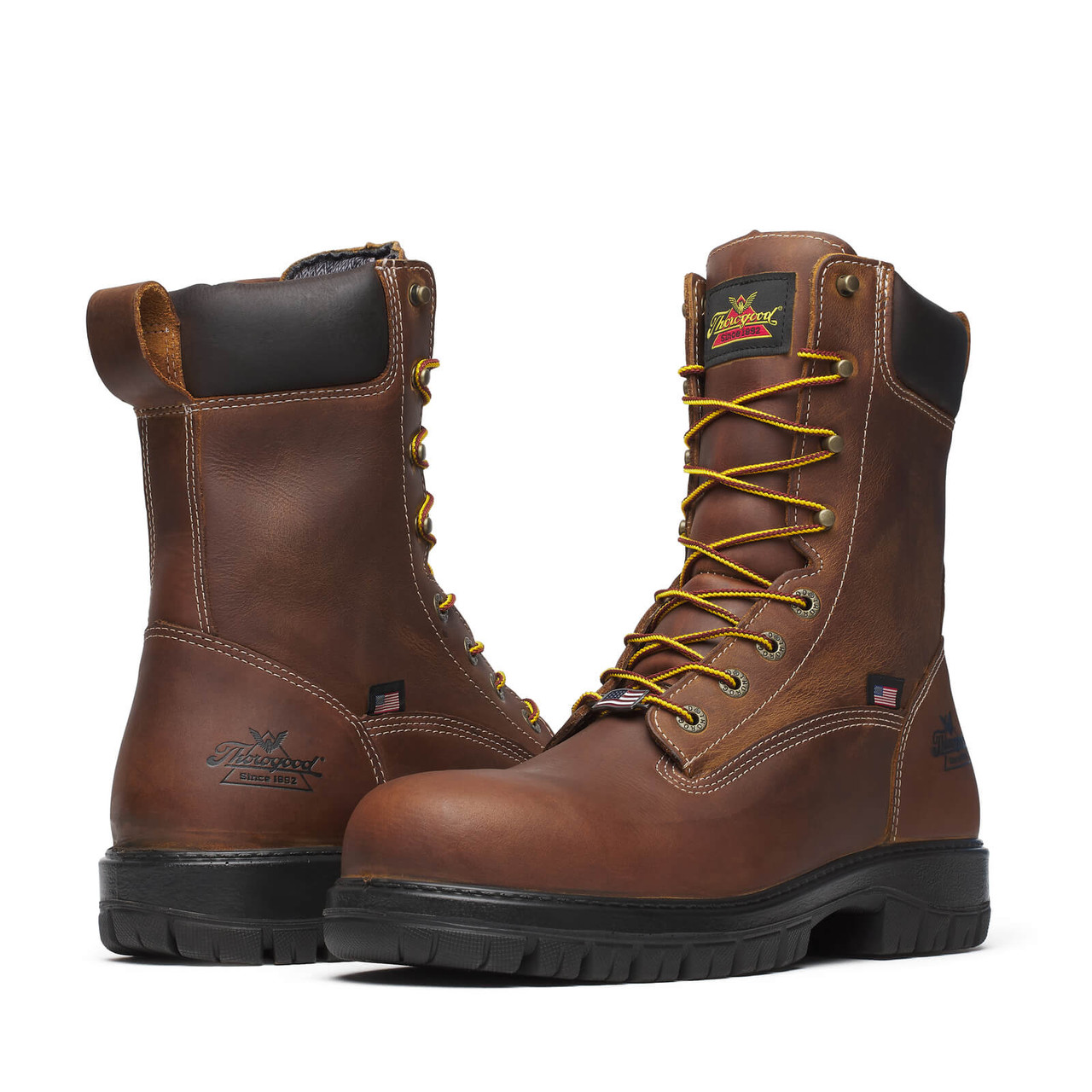THOROGOOD GENESIS SERIES 8″ BOURBON NANO ROUND TOE BOOTS 804-4251 